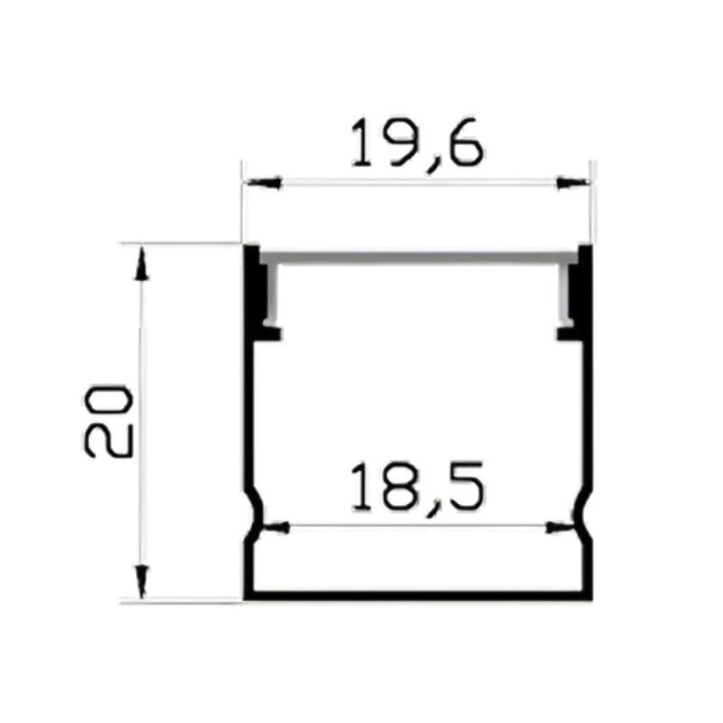 Perfil de Aluminio para Cinta LED Kit 2 m. Accesorio diseñado para montar y proteger tiras de luces LED