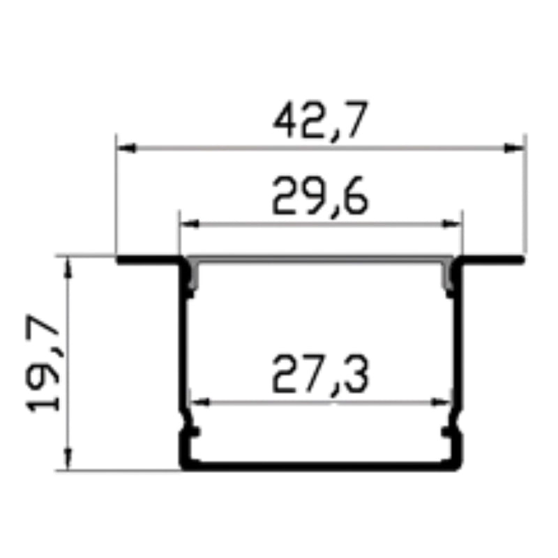 Perfil de Aluminio para Cinta LED Kit 2 m. Accesorio diseñado para montar y proteger tiras de luces LED para espacios con mayor iluminación