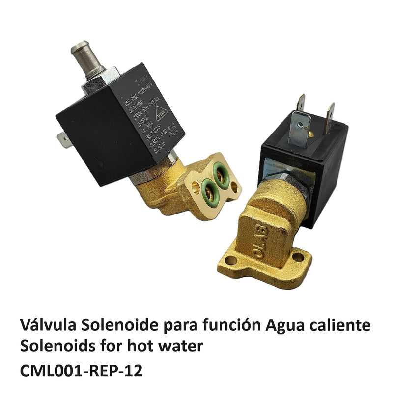 Repuesto, Solenoide para función Agua caliente, solenoids for hot water, para maquina de café CML001