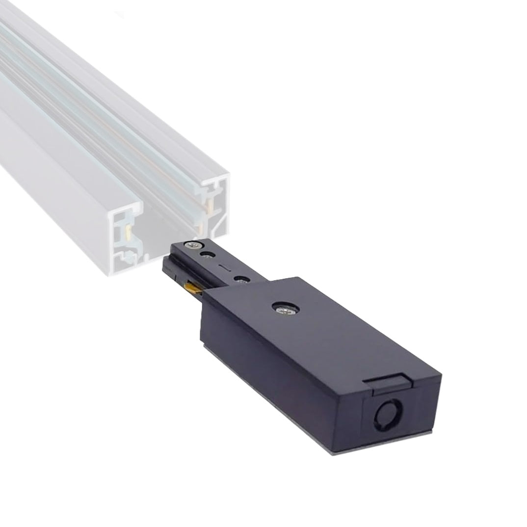 Conector de alimentacion de energia para Riel Track sistema colgante color NEGRO