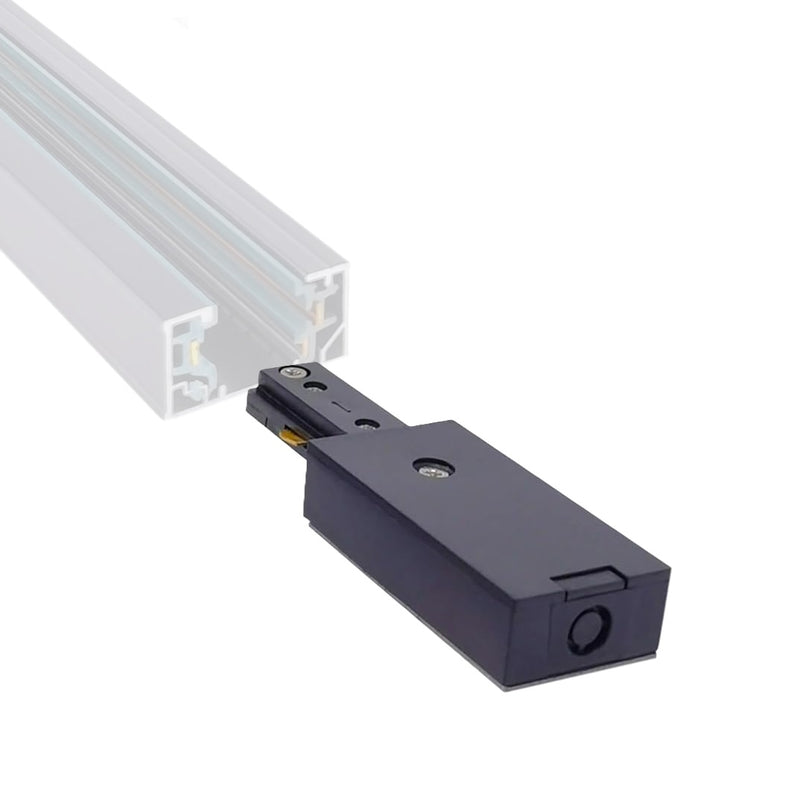 Conector de alimentacion de energia para Riel Track sistema colgante color NEGRO