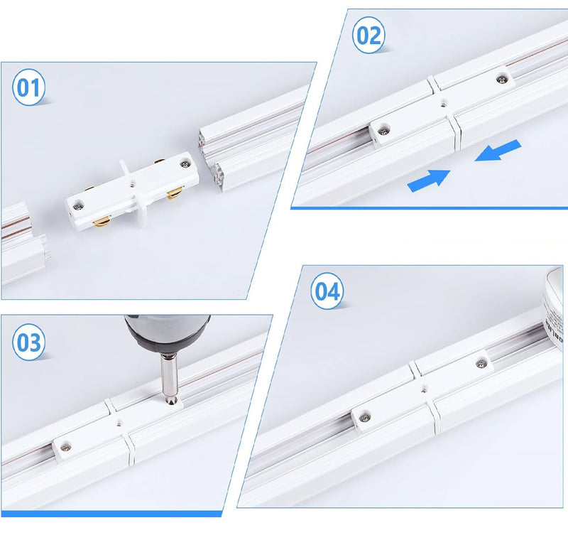 Conector Union entre Rieles Track sistema colgante color BLANCO