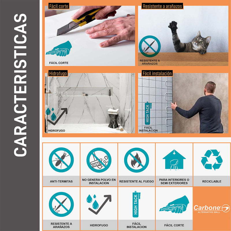 Panel Decorativo WPC Bambú 1.22 m x 2.80 m x 5 mm White Wood texturizada