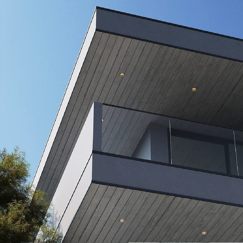 Panel Lama WPC ASA Ash wood gris 3D para exteriores 112x16x2900MM, Madera, hidrófugo fachadas, muros y techos