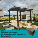 Pérgola WPC Tubo Cuadrado Grande Madera Wengue Exteriores 100x100x2900mm