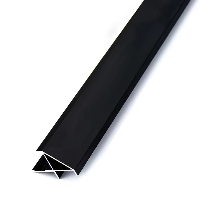 Perfil Remate Esquina recto 45° Laminas de 8mm Bambú WPC PVC 3m long Negro