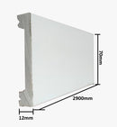 Zocalo EPS / PVC resistente para interiores color blanco 70x12x2900mm
