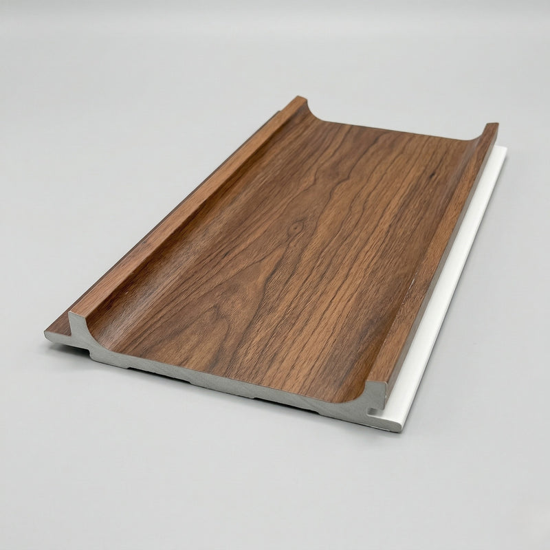 Panel Lama Acanalado WPC Roble Oscuro 150x24x2900 mm | Revestimiento Interior Hidrófugo para Muros y Techos