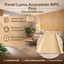 Panel Lama Acanalado WPC Pino 150x24x2900 mm | Revestimiento Interior Hidrófugo para Muros y Techos