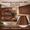 Panel Lama Acanalado WPC Rose Wood 150x24x2900 mm | Revestimiento Interior Hidrófugo para Muros y Techos