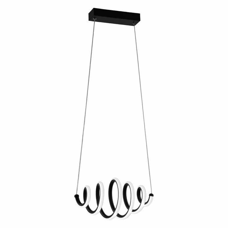 Lámpara LED Colgante en Espiral Negra 51W, 3978 Lumens, Luz Neutra 4000K 340x900mm Diseño Elegante y Moderno para Comedor, Sala o Entrada. Luz Colgante Elegante en Espiral.