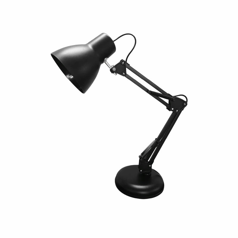 Lámpara LED de Mesa Negra 1XE27 6W 600 Lumens 6500K Luz Fría 150x140x490mm Estilo Ajustable. Ideal para estudiantes, dormitorio y oficina. Estilo Retro en Hierro. Lámpara para mesita de noche.