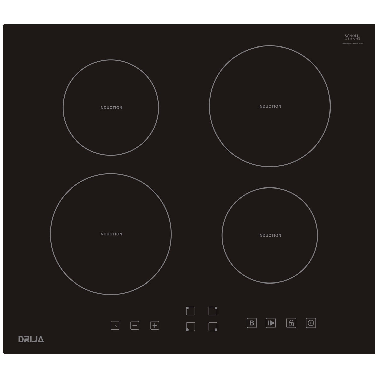 Estufa eléctrica empotrable de inducción Germany 60 Black