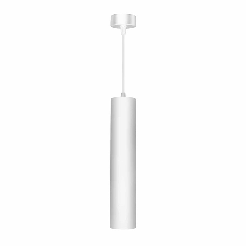 Lámpara LED Colgante Cilíndrica Moderna Blanca 1XGU10 de Aluminio 55x150mm Ideal para Comedores, Cocinas y Salas de Estar. Lámpara Colgante LED de Tubo Largo.