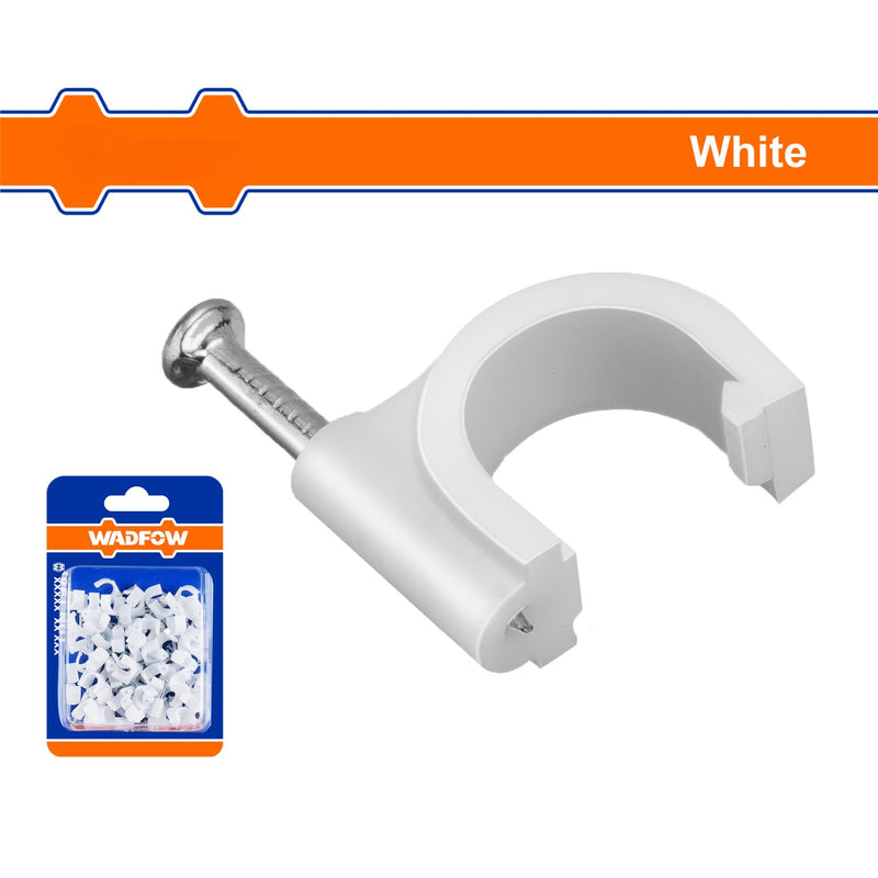 Grapas Clavijas para cable coaxial  Blanco. Set. Protege la cubierta del cable.