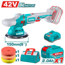 Pulidora Angular 150 mm 42V Inalámbrica. 2000 – 4500rpm. Incluye Batería, cargador y accesorios.  Pulidora de carro.