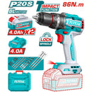 Drill Taladro Inalámbrico 86 Nm 20V Función De Impacto. Motor Sin Escobillas. Incluye Batería, Cargador Y Accesorios.