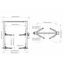 Elevador de autos 4 Ton de dos columnas con piso transparente tipo arco