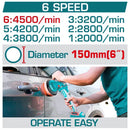 Pulidora Angular 150 mm 42V Inalámbrica. 2000 – 4500rpm. Incluye Batería, cargador y accesorios.  Pulidora de carro.