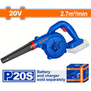 Soplador de Batería 20V Inalámbrico. 18000rpm Volumen 2.7 m³/min aire No incluye batería ni cargador. Blower sopladora
