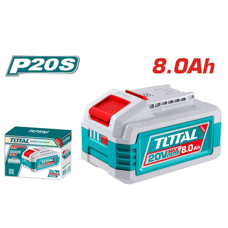 Batería 20V 8.0 Ah Indicador LED. Compatible con herramientas TOTAL