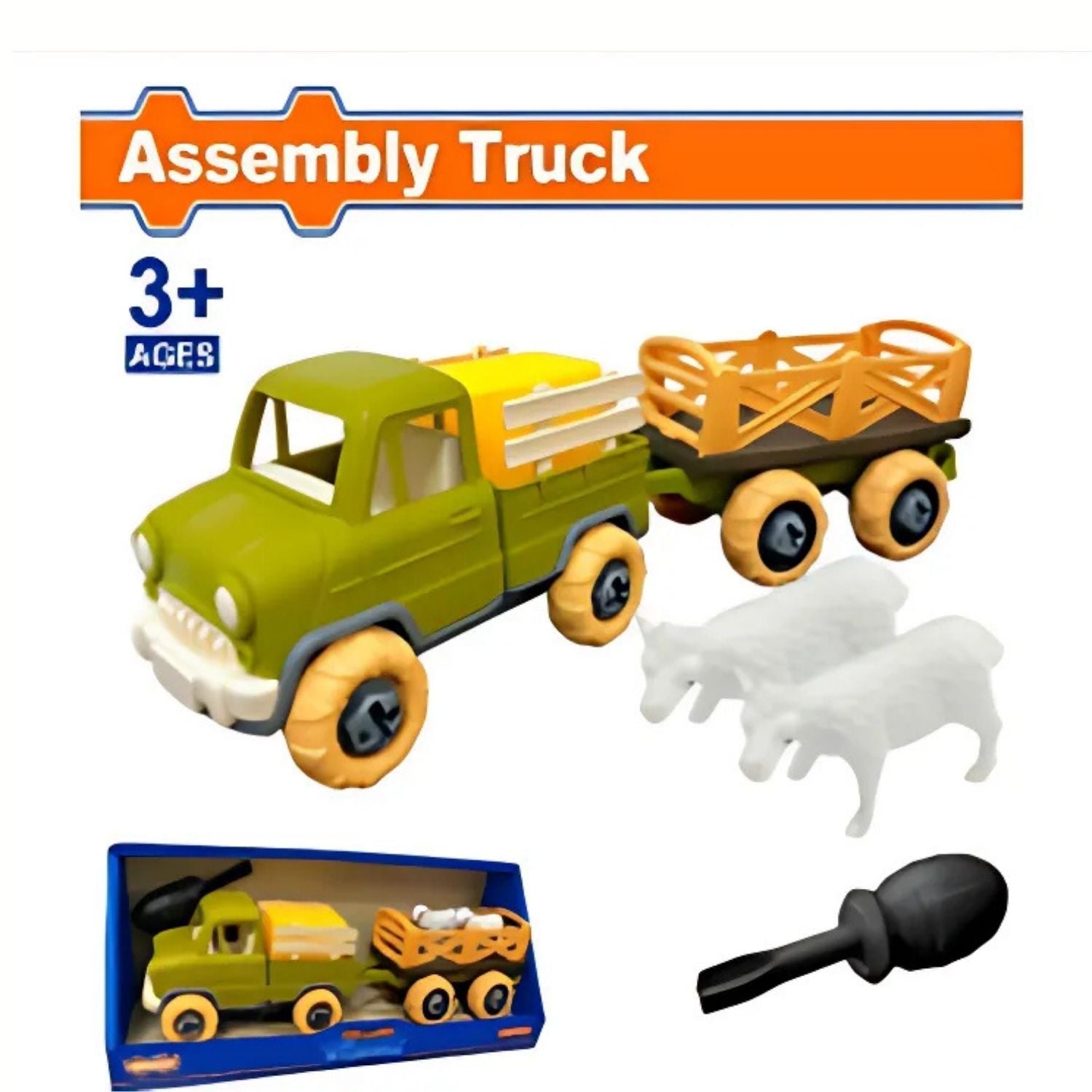Juguete Excavadora para Niños. Desmontable. Edades de 3 años+. Fácil montaje. Incluye accesorios.