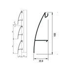 Lama Louver Curva Blanco para clipar en marco U127 Ancho 100x35x1mm 5800 mm long.