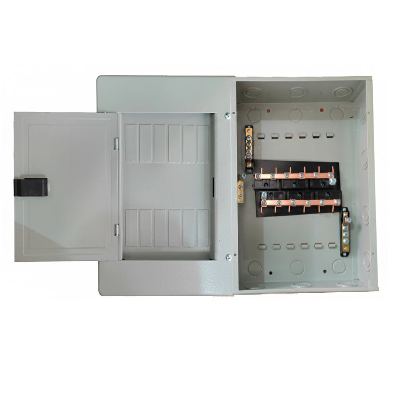 Centro de Carga Panel Eléctrico Económico Con escotilla Empotrable 12 Circuitos, acero 100A – Compatible Breakers GE THQL y THQM