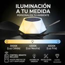 Abanico De Techo 20” Con Socket E27, Luz LED RGB Y 3 Tonos, Bocina Bluetooth. Ventilador Con 6 Aspas, 1600 Lúmenes Y Control Remoto. Color negro.