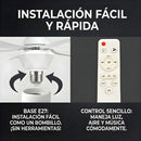 Abanico De Techo 20” Con Socket E27, Luz LED RGB Y 3 Tonos, Bocina Bluetooth. Ventilador Con 6 Aspas, 1600 Lúmenes Y Control Remoto. Color blanco.