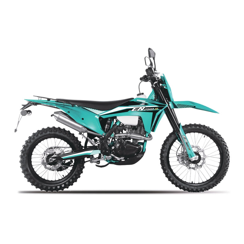 Moto Keeway EN250R 250cc Color Turquesa Motor Monocilíndrico 4 Tiempos. 4 Valvulas.