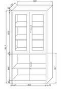 Mueble metalico Gabinete armado estructura plegable cuatro puertas dos repisas superiores una inferior 1850x900x400mm