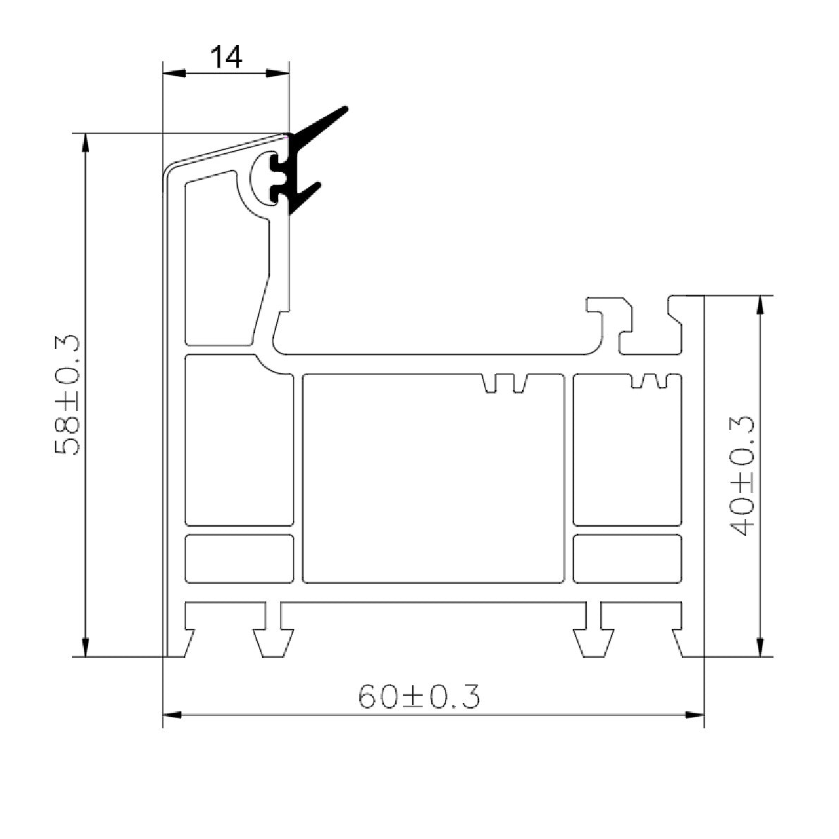 Perfil UPVC Marco Fijo y Ventana Abatible 60mm Serie UPView Carbone Espesor 2.5mm Largo 5.85m Color Marron chocolate Microtexturizado