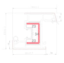 Refuerzo de Acero 1.2mm Perfil "U" 23X34X23mm para Hoja de ventana Serie abatible UPView 60mm HAT002 5.9m