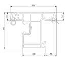 Perfil UPVC Hoja de Ventana Abatible apertura Externa 60mm Serie UPView Carbone Espesor 2.5mm Largo 5.85m Color Blanco Microtexturizado