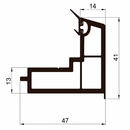 Perfil UPVC Inversor 60mm Serie abatible UPView Carbone Espesor 2.5mm Largo 5.85m Color Negro Microtexturizado