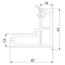 Perfil UPVC Inversor 60mm Serie abatible UPView Carbone Espesor 2.5mm Largo 5.85m Color Negro Microtexturizado