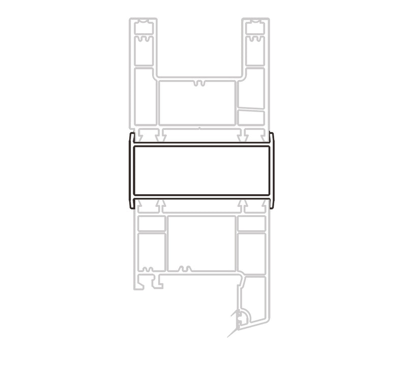 Perfil unión UPVC adaptador rectangular 60mm Serie abatible UPView Carbone Espesor 2.5mm Largo 5.85m Color Negro Microtexturizado