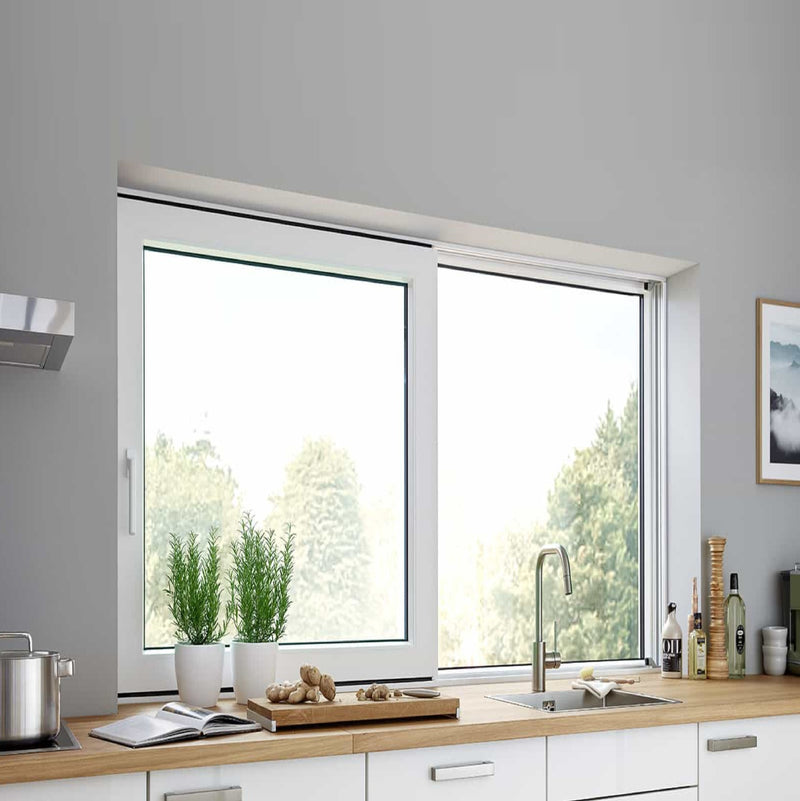 Tope NEGRO de seguridad antirrobo para ventanas corredizas de perfiles uPVC Evita aperturas no deseadas, Anti-Theft Piece 76.4mm uPVC