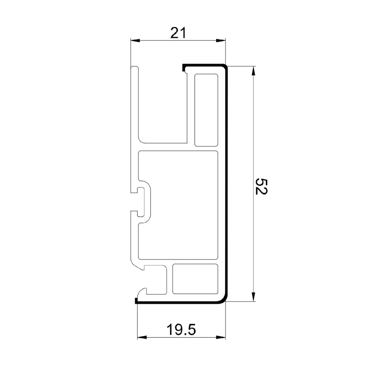Perfil UPVC Hoja malla mosquitera Serie corredera 80mm UPView Carbone Espesor 2.5mm Largo 5.85m Color Negro