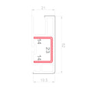 Refuerzo de Acero 1.2mm Perfil "U" 14×23×14mm para Hoja malla mosquitera HAT015 Serie Corredera Carbone UPView 80mm 5.9m