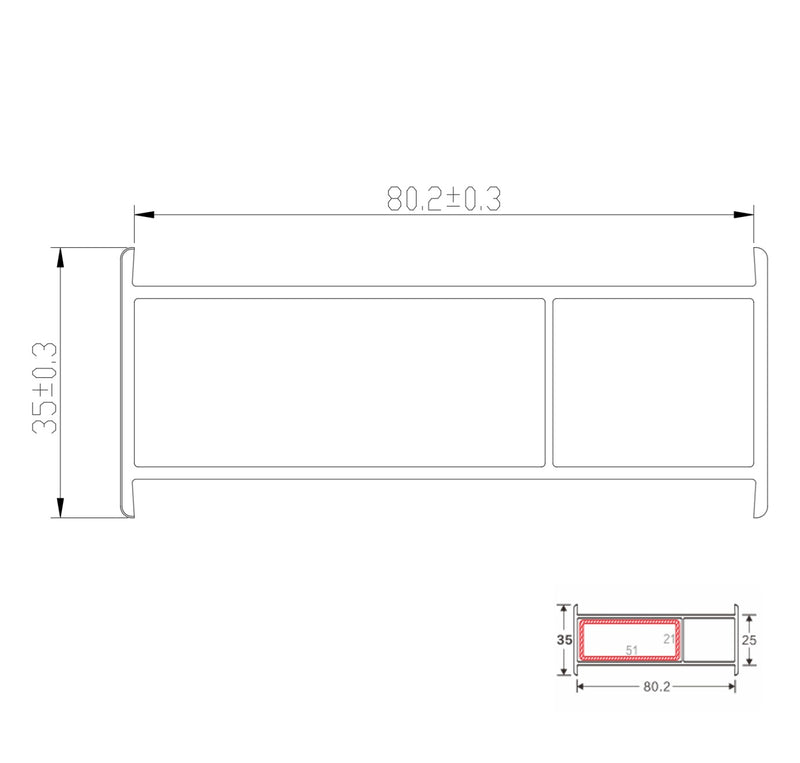 Perfil UPVC Adaptador Union Tubo rectangular Serie 80mm UPView Carbone Espesor 2.5mm Largo 5.85m Color Negro
