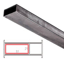 Refuerzo de Acero 1.2mm Perfil rectangular 21X51mm para Perfil Union HAT016 Serie Corredera UPView Carbone 80 mm  5.9m