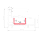 Refuerzo de Acero 1.2mm Perfil "U" 16×36×16mm para Marco Fijo HAT017 Serie Corredera Carbone UPView 80mm 5.9m