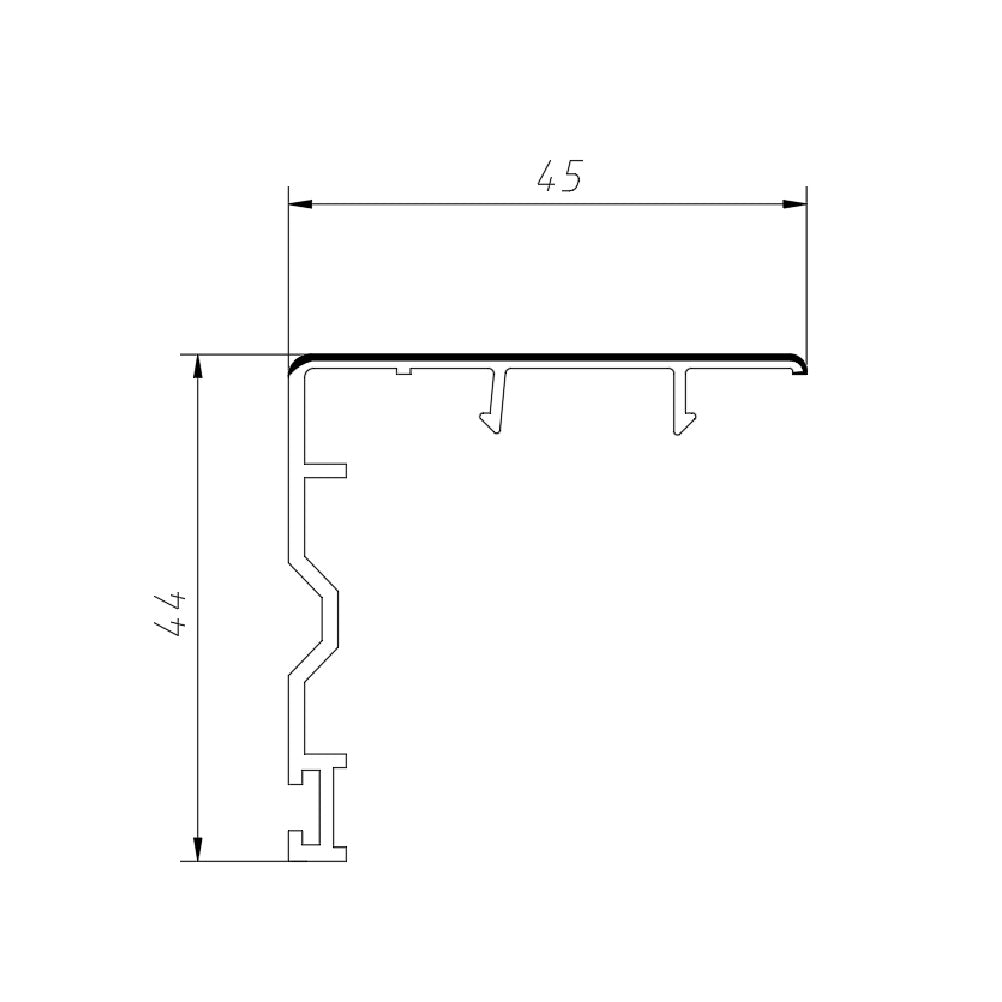 Perfil UPVC Traslape Cruce de hoja Puerta corredera Serie 60mm UPView Carbone Espesor 2.5mm Largo 5.85m Color Marron Chocolate Microtexturizado