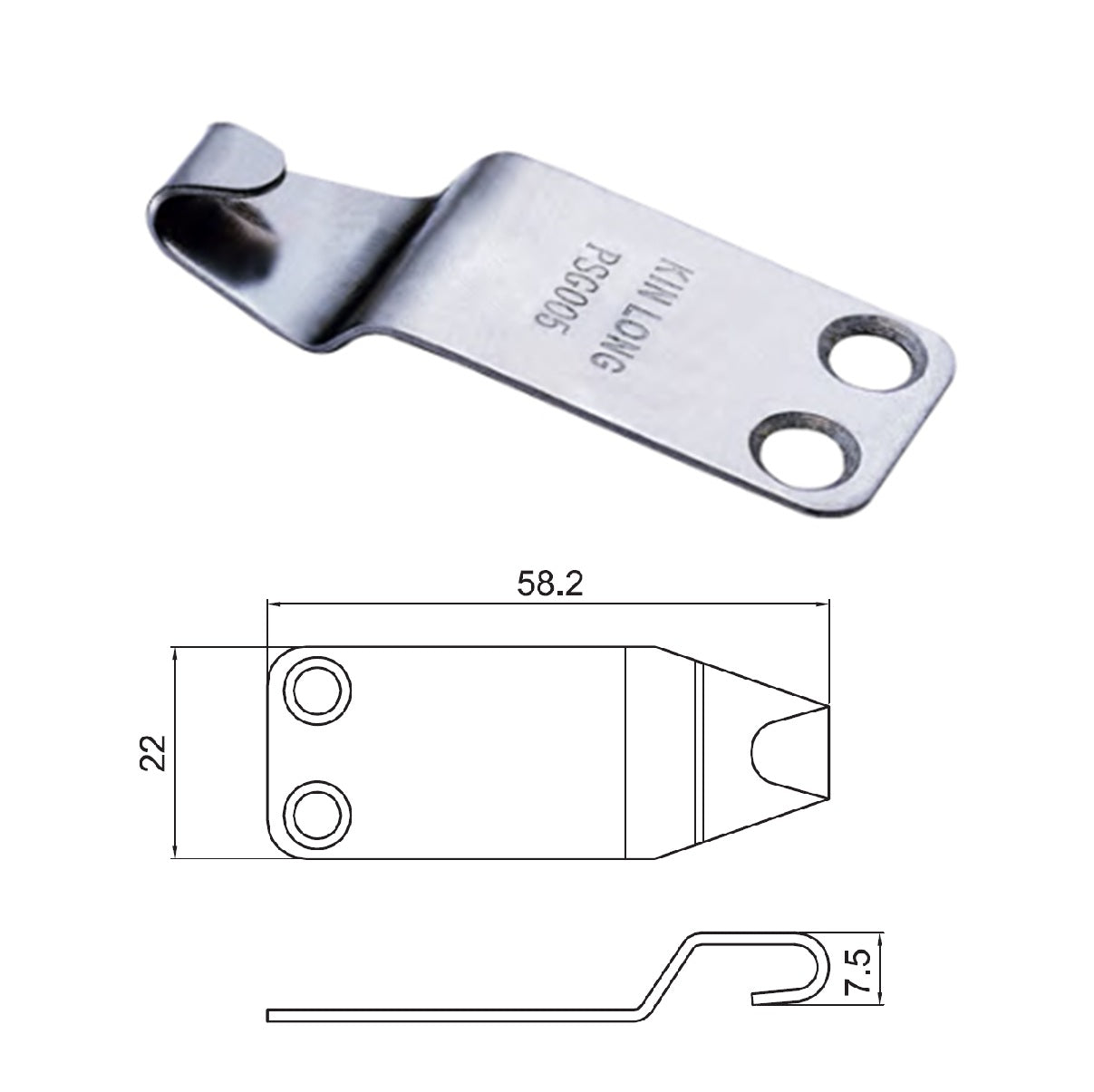 Recibidor Gancho para Cerradura tipo media luna Pestillo para ventanas corredizas de aluminio y PVC. metalico de Alta seguridad