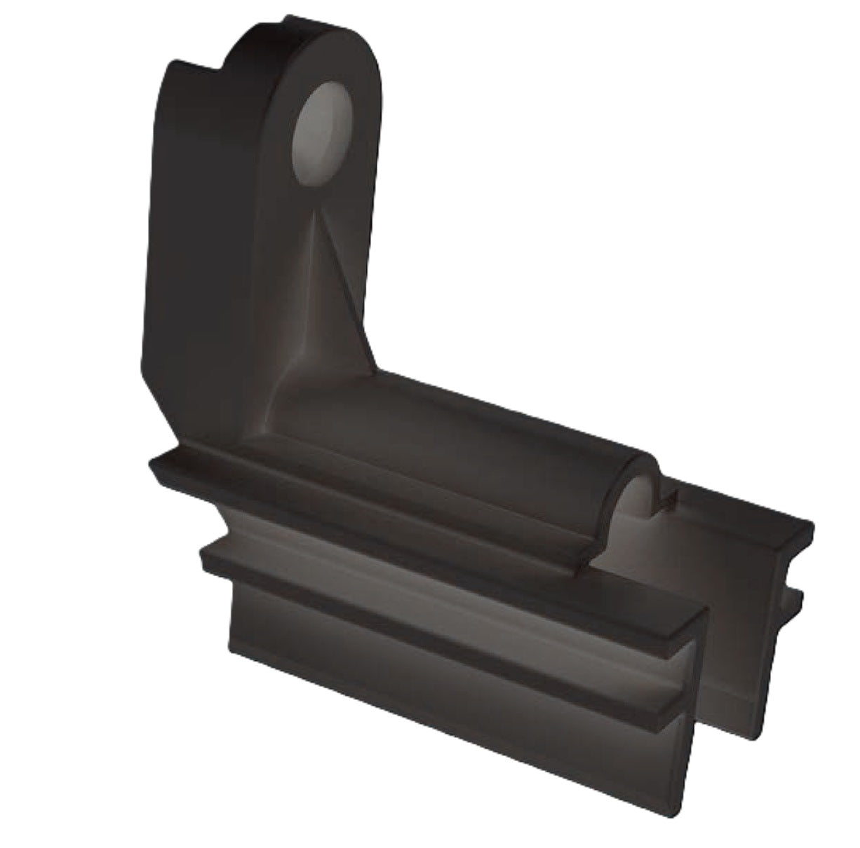 Tope amortiguador color NEGRO para marco de ventana corrediza uPVC alta resistencia Anti-Strike Block 59.5mm uPVC Refuerza el cierre y evita golpes