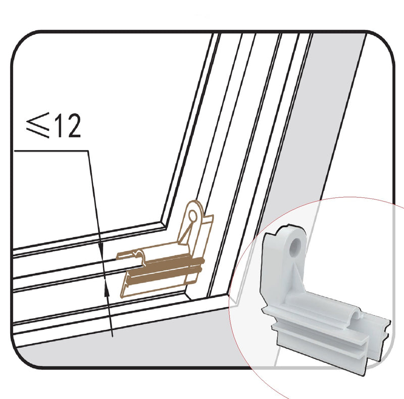 Tope amortiguador para marco de ventana corrediza uPVC alta resistencia para ventanas y puertas corredizas Anti-Strike Block 59.5mm uPVC Refuerza el cierre y evita golpes