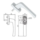 Manija Halador Maneta para Ventanas y Puertas sistema Abatible y Corrediza de Aluminio y PVC 25mm L