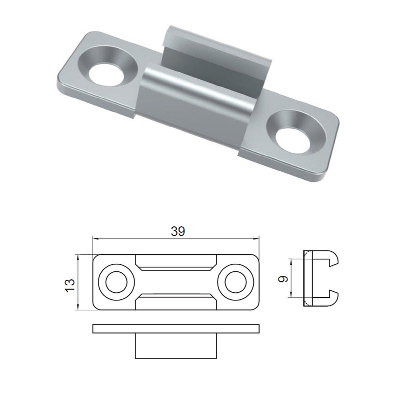 Placa de Cierre  recibidor para Cerraduras de Puertas y Ventanas uPVC